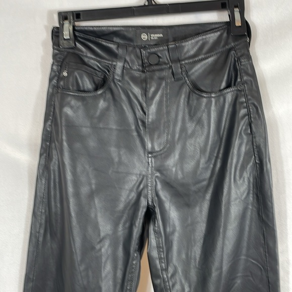 AG Adriano Goldschmied Alexxis Faux Leather Jean Size 24 Super Black Revolve - Picture 6 of 16